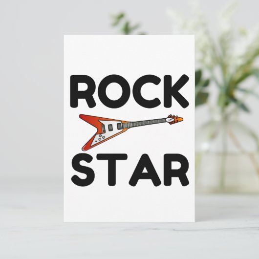 Rock Star Bedankkaart (Staand voorkant)