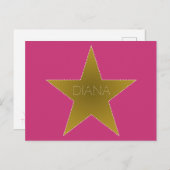 Rock Star Birthday Bedankt voor Briefkaart Pink Go (Voorkant / Achterkant)