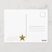 Rock Star Birthday Bedankt voor Briefkaart Pink Go (Achterkant)