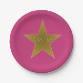 Rock Star Birthday Bord Pink Gold (Voorkant)