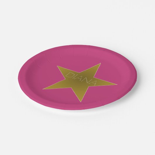 Rock Star Birthday Bord Pink Gold (Gekanteld)