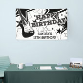 Rock Star Birthday Guitar Stars Black and White Spandoek (Beurs)
