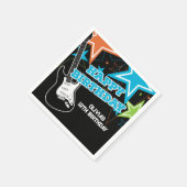 Rock Star Birthday Guitar Stars Blue Oranje Servet (Hoek)