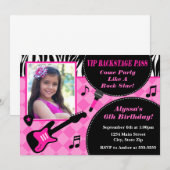 Rock Star Birthday Invitation 5x7 Photo Card Kaart (Voorkant / Achterkant)