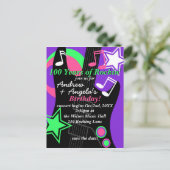 Rock Star Birthday Invitation Briefkaart (Staand voorkant)
