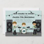 Rock Star Birthday Invitation Kaart (Voorkant)