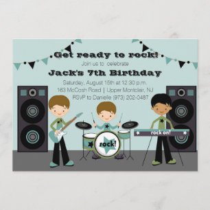 Rock Star Birthday Invitation Kaart