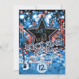 ROCK STAR Birthday Musical Dance Party Invitation Kaart