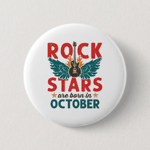 Rock Star Birthday Okkstar Rock n Roll Ronde Button 5,7 Cm