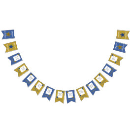 Rock Star Birthday Party Month Banner Blue Gold