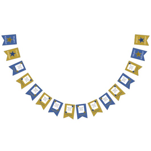 Rock Star Birthday Party Month Banner Blue Gold (Alle)