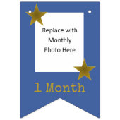 Rock Star Birthday Party Month Banner Blue Gold (Derde vlag)