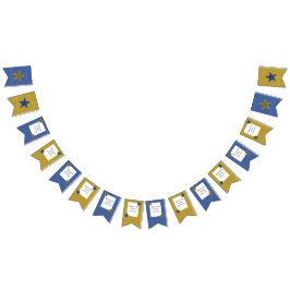 Rock Star Birthday Party Month Banner Blue Gold