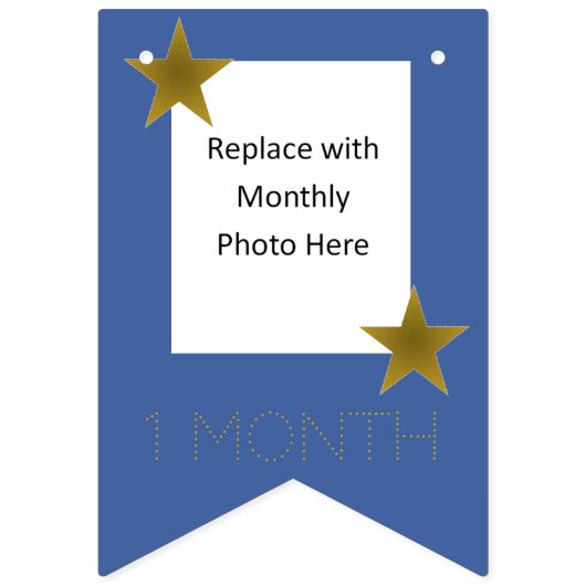 Rock Star Birthday Party Month Banner Blue Gold (Derde vlag)