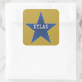 Rock Star Birthday Party Name Stickers Blue Gold (Tas)
