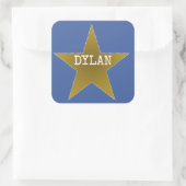Rock Star Birthday Party Name Stickers Blue Gold (Tas)
