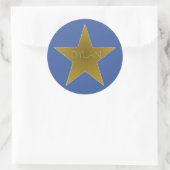 Rock Star Birthday Party Name Stickers Blue Gold (Tas)