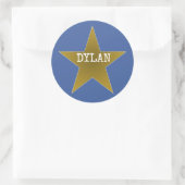 Rock Star Birthday Party Name Stickers Blue Gold (Tas)