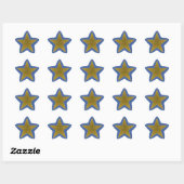 Rock Star Birthday Party Name Stickers Blue Gold (Vel)