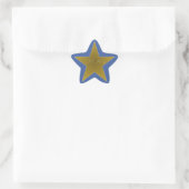 Rock Star Birthday Party Name Stickers Blue Gold (Tas)
