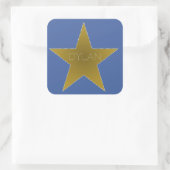 Rock Star Birthday Party Name Stickers Blue Gold (Tas)