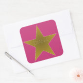 Rock Star Birthday Party Name Stickers Pink Gold (Envelop)