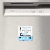 ROCK STAR Blauw Baby shower Favor Magnet (Insitu (Vaatwasser))