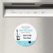 ROCK STAR Blauw Baby shower Favor Magnet (Insitu (Vaatwasser))