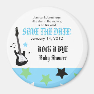 ROCK STAR Blue Baby shower Favor Magnet