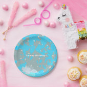 Rock Star Blue & Grey Grunge Verjaardagsfeest Bord (Feest)