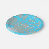 Rock Star Blue & Grey Grunge Verjaardagsfeest Bord (Gekanteld)