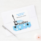 Rock Star Blue SQUARE Favor Sticker (Envelop)