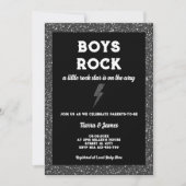 Rock Star Boy Baby shower Black Rock and Roll Kaart (Voorkant)