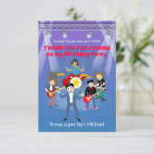Rock Star Boy Band Verjaardagsfeest Bedankkaart (Staand voorkant)