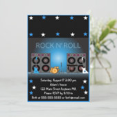 Rock Star Boy Birthday Invitation Kaart (Staand voorkant)