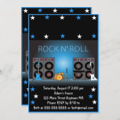 Rock Star Boy Birthday Invitation Kaart (Voorkant / Achterkant)