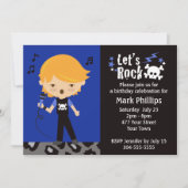 Rock Star Boy Birthday Party Kaart (Voorkant)
