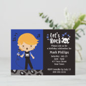 Rock Star Boy Birthday Party Kaart (Staand voorkant)