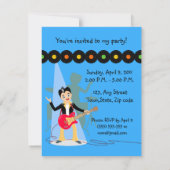 Rock Star Boy verjaardagsuitnodiging Kaart (Achterkant)