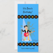 Rock Star Boy verjaardagsuitnodiging Kaart (Voorkant)