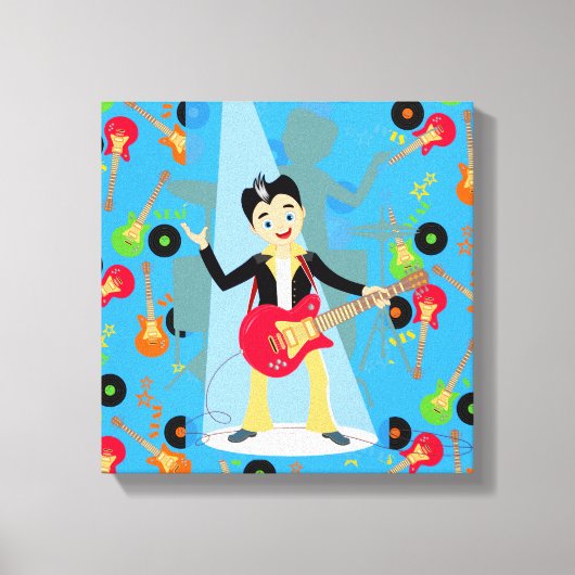 Rock Star Boy verjaarfeestje Canvas Afdruk (Voorkant)
