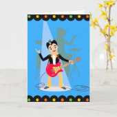 Rock Star Boy verjaarfeestje Kaart (Gele Bloem)