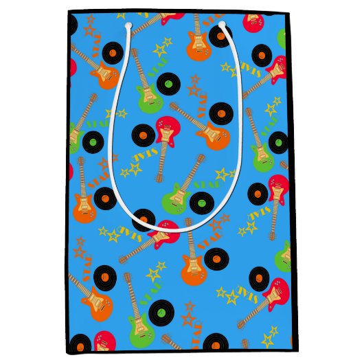 Rock Star Boy verjaarfeestje Medium Cadeauzakje (Voorkant)