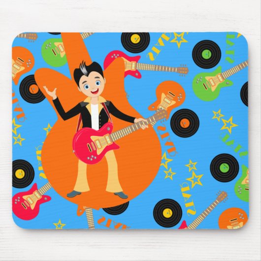 Rock Star Boy verjaarfeestje Muismat (Voorkant)