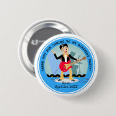 Rock Star Boy verjaarfeestje Ronde Button 5,7 Cm (Voorkant /achterkant)