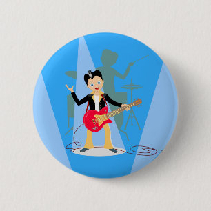 Rock Star Boy verjaarfeestje Ronde Button 5,7 Cm