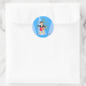 Rock Star Boy verjaarfeestje Ronde Sticker (Tas)