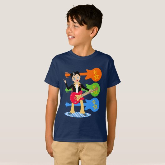 Rock Star Boy verjaarfeestje T-shirt (Voorkant volledig)