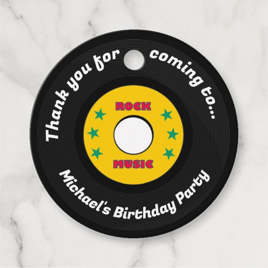 Rock Star Boys Band Verjaardagsfeest Bedankjes Labels (Voorkant)