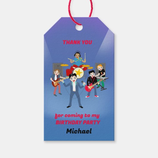 Rock Star Boys Band Verjaardagsfeest Cadeaulabel (Voorkant)